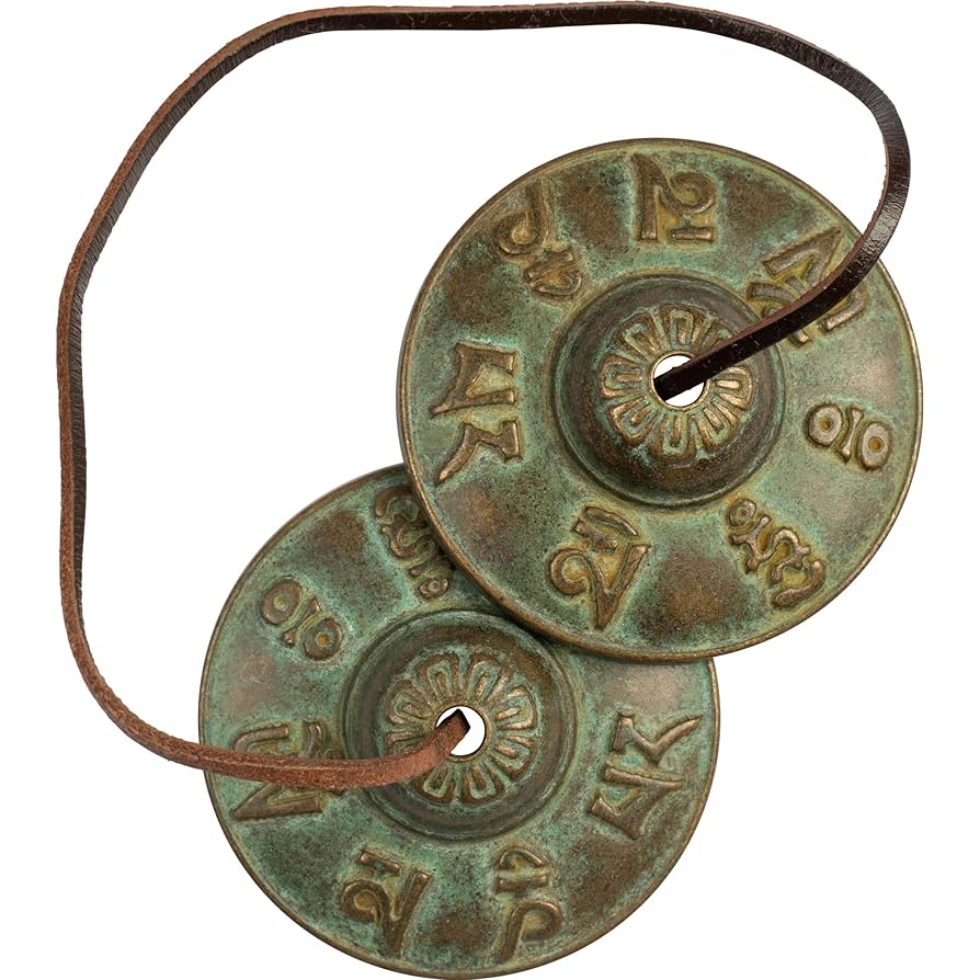 八吉祥文様 ティンシャ（青銅製・彫刻入り） ネパール製 浄化